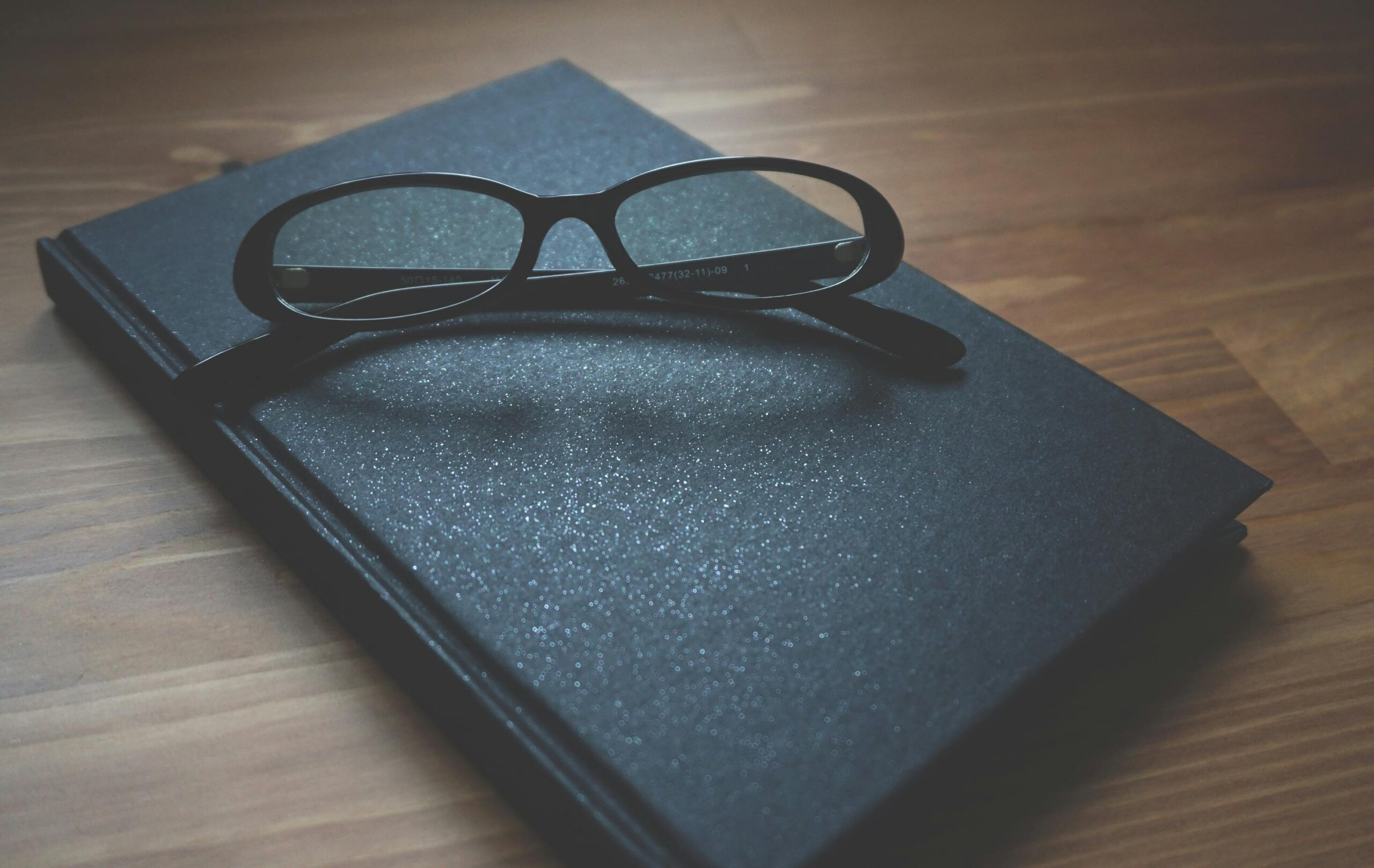 Black framed eyeglasses